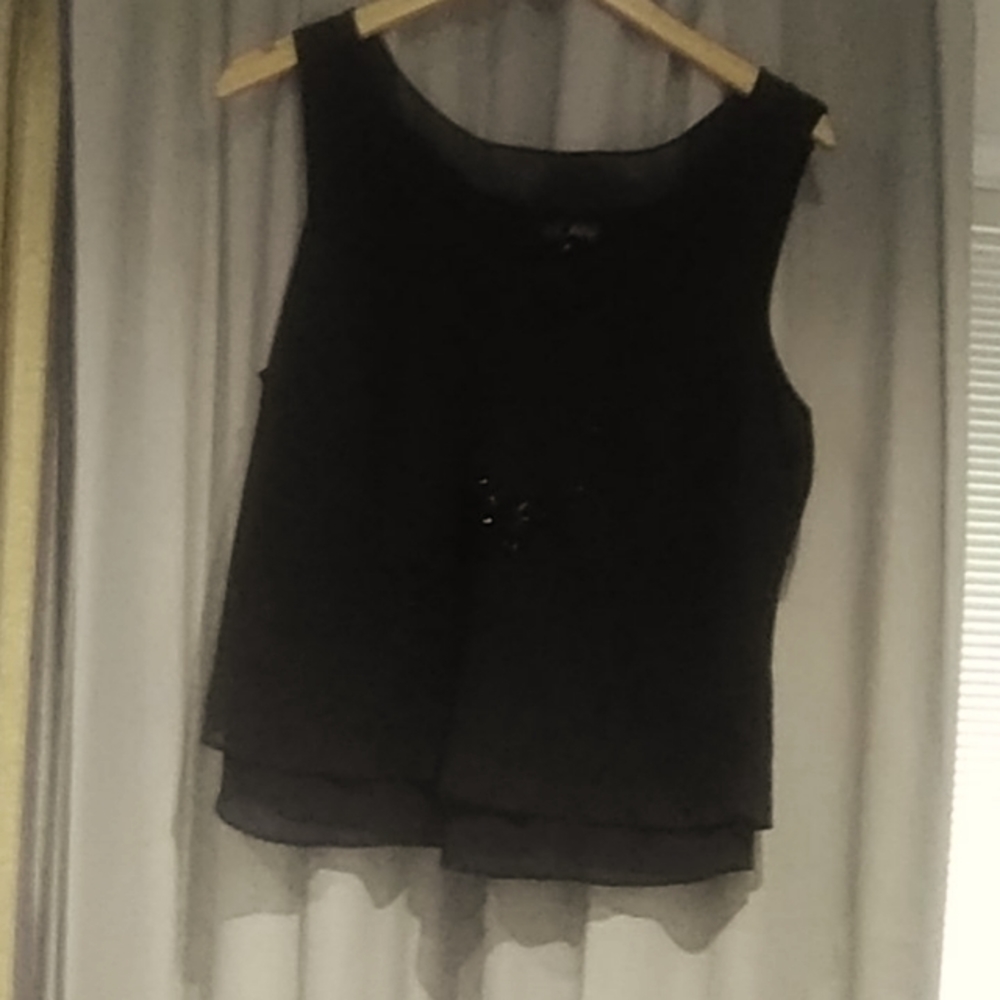 Designer Gilani black with sequence sleeveless blo